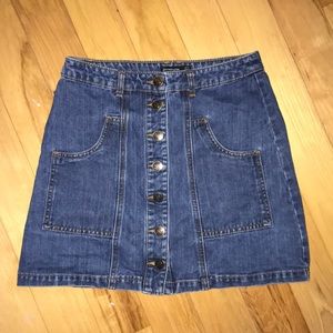 Button down denim skirt
